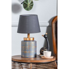 HMY Design Grande Seramik Abajur Mavi Gold