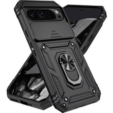 Microcase Google Pixel 10 Pro Qubec Serisi Kamera Kapaklı Yüzük Standlı KILIF-AL5117