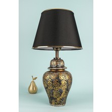 HMY Design Ireen Handmade Seramik Abajur Gold-Siyah