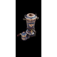 Özbience El Işlemeli Gül Desenli Siyah Termostatlı Su Isıtıcı Kettle Çaydanlık