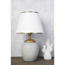 HMY Design Fourmi Seramik Abajur Gri Beyaz