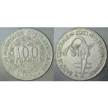 Banknoting Batı Afrika Para Birliği 100 Frank 1996. 100 Cfa Frank.