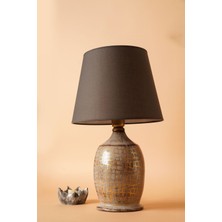 HMY Design Tulıpe Handmade Seramik Abajur Koyu Gri