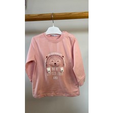 🌸 Perimasalı Marka Pembe Kirpi Nakışlı Bebek/çocuk Sweatshirt