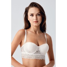 Cotonhause Kadın Destekli Ekru Sütyen – Balenli Uzun Dantelli Şekillendirici Model C5T2N4833