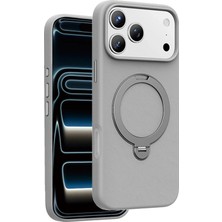 Keephone Apple iPhone 17 Pro Kılıf Premium Deri Magsafe Halkalı Içi Süet Kapak