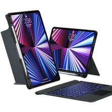 iPad Air 10.9 2022 5.nesil Fuchsia Touch Pad Klavyeli Standlı Kılıf