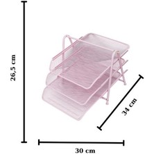 GENC DIJITAL BASKI Pembe Metal Evrak Rafı