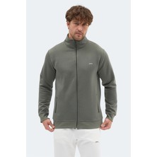 Slazenger Mendoza I Erkek Fermuarlı Dik Yaka Cepli Siyah Sweatshırt