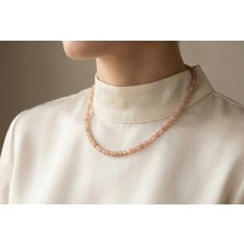 Ay Taşı Doğal Taş Kolye – 4 mm • 45 cm (Safnaturel Özel Seri)