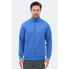 Slazenger Mendoza I Erkek Fermuarlı Dik Yaka Cepli Siyah Sweatshırt