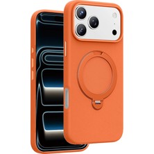 Keephone Apple iPhone 17 Pro Kılıf Premium Deri Magsafe Halkalı Içi Süet Kapak