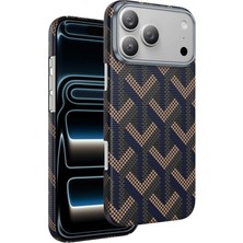 Keephone Apple iPhone 17 Pro Kevlar Karbon Kılıf Prague Desenli Magsafe Kapak