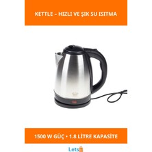 Özbience Paslanmaz Çelik 1500 W Hızlı Su Isıtıcı 1.8 L