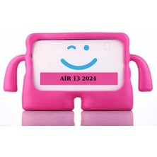 Fuchsia iPad Air 13 2024 ile Uyumlu kOkO Eğlenceli Karakterli Standlı Yumuşak Çocuk Tablet Kılıfı