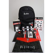 Dekomus Ile Lisanslı Beşiktaş Lise Full Kırtasiye Seti Büyük Boy Okul ve Kalem Çantası,a4 Defter,uçlu Kalem