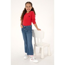 U.S. Polo Assn. Kız Çocuk Açık Mavi Flare Fit Jean Pantolon 50317882-DN0003