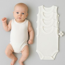 Omy 5'li Basic Bisiklet Yaka Çıtçıtlı Body Zıbın Atlet Yenidoğan Hastane Çıkışı Kız Erkek Bebek Çocuk