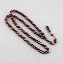Lapisdo Ateş Kehribar 99LUK Namaz Tesbih Tekerlek Kesim 9X7MM Tesbih - Kahverengi