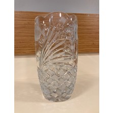 Plus Home Vazo Kesme Kristal Cam Desenli YÜKSEKLİK:26CM ÇAP:14CM