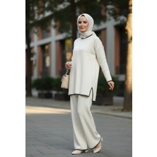 Yusgos Kadın Çoban Dikişli Rahat Kesim Yarım Balıkçı Yaka Oversize Teset