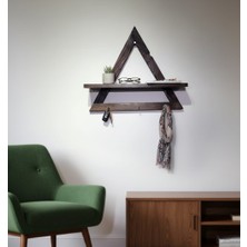 Trinova Üçgen Ahşap Duvar Rafı