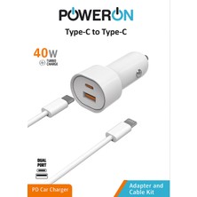 40W Type-C To Type-C Pd Araç Şarj Cihazı + Kablo Seti