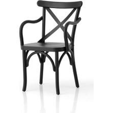 VRL Mobilya Marsilya Kollu Ahşap Mutfak Cafe Sandalyesi