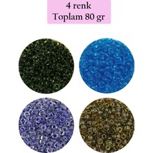 Marsilyan Dökme Cam Kum Boncuk (8/0) 3 mm - 4 Renk - Toplam 80 Gram - BNC425