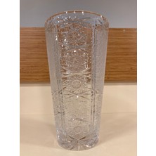 Vazo Kesme Kristal Cam Yıldız Desen YÜKSEKLİK:28CM ÇAP:15CM