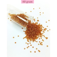 Marsilyan Dökme Cam Kum Boncuk (11/0) 2 mm - 60 Gram -  Koyu Bal Rengi - BNC070