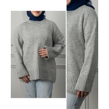 Kulvar Trend 0004 Bisiklet Yaka Oversize Triko Kazak