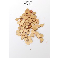Marsilyan Oya Abiye Bileklik Kolye Pleksi Metalik Plastik Pul Altın Renk 8 Gram 75 Adet - BNC493