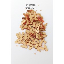 Marsilyan Oya Abiye Bileklik Kolye Pleksi Metalik Plastik Pul Altın Renk 24 Gram 300 Adet - BNC552