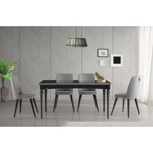 VRL Mobilya Petra Mutfak Cafe Masası Vice Ahşap Sandalye Takımı