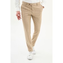 MCR Ekoseli Süper Slim Fit Erkek Pantolon