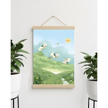 idealizbiz Soyut Kanvas Poster Çimenler Içinde Zıplayan Koyun