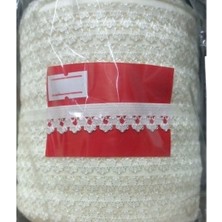Nuvigo Çamaşır Lastiği Dantelli 1 cm 1 Metre Ekru