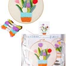 Nuvigo Nakış Kitleri Kasnaklı 13.5 x 18.8 cm Lale