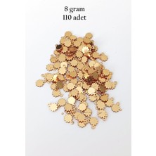 Marsilyan Oya Abiye Bileklik Kolye Pleksi Metalik Plastik Pul Altın Renk 8 Gram 110 Adet - BNC474