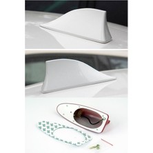 Extra Market Same Dorado Uyumlu Beyaz Oto Balık Sırtı Anten Elektrikli Köpekbalığı Balina Tavan Anteni