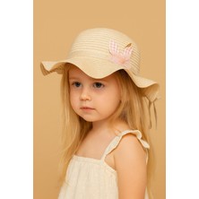 Katia & Bony Çocuk Fiyonklu Hasır Şapka Krem