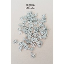 Marsilyan Oya Abiye Bileklik Kolye Pleksi Metalik Plastik Pul Gümüş Renk 8 Gram 100 Adet - BNC528