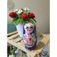 Özbience Renkli Ahşap Matruşka Bebekler, 5'li Iç Içe Oyuncak Seti