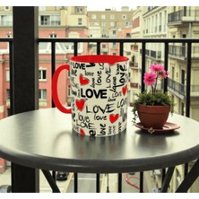 Alpşan Ticaret Love Baskılı Kalpli Kupa Bardak