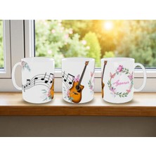 Alpşan Ticaret Isme Özel Gitar Baskılı Kupa Bardak Müzik Öğretmenine Hediye Kupa Bardak
