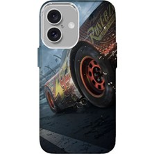 Turkuaz Dijital Pazarlama IPHONE 16 Şimşek Mcqueen Tasarımlı Lüks Silikon Kılıf