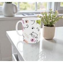 Alpşan Ticaret Kedi Temalı Kupa Bardak Sevimli Kedi Temalı Kupa Bardak