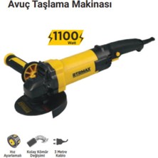 Rtr Max RTM1120 Profesyonel Taşlama, 1100 W, Devir Ayarlı, Güçlü ve Dayanıklı