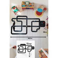 Özbience Büyük Ahşap Oyuncak Yarış Pisti ve Araç Parkuru Seti